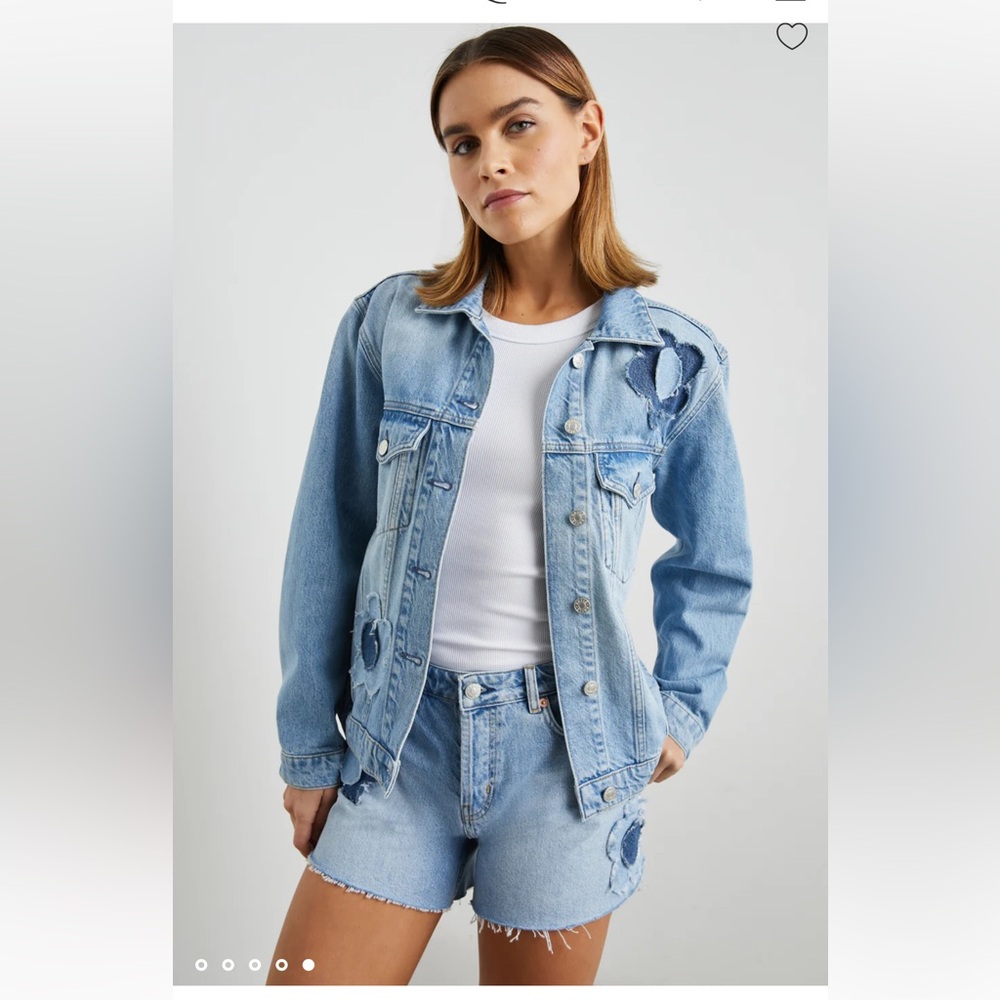 NWT Rails Grove Boyfriend Trucker Jacket in Indigo Bloom Boho 100% Cotton HP ๐๐ฅณ - Picture 1 of 16